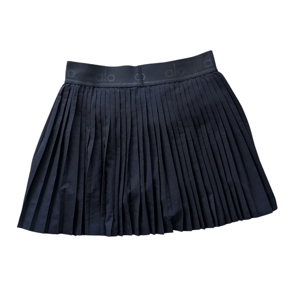 ALO Yoga Black Pleated Tennis Skort - Picture 2 of 2